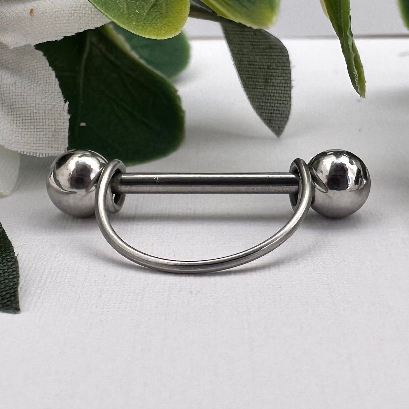 Simple Stirrup Nipple Ring 316L Stainless Steel - 1pc