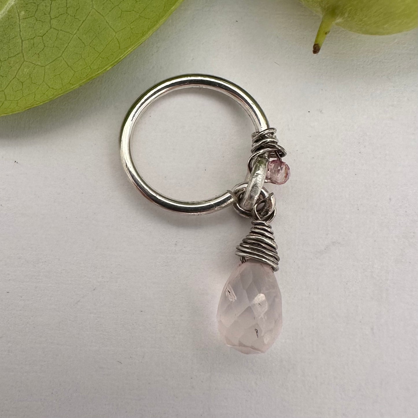 Grecian Briolette Dangle Cartilage Hoop - 18ga 20ga Sterling Silver