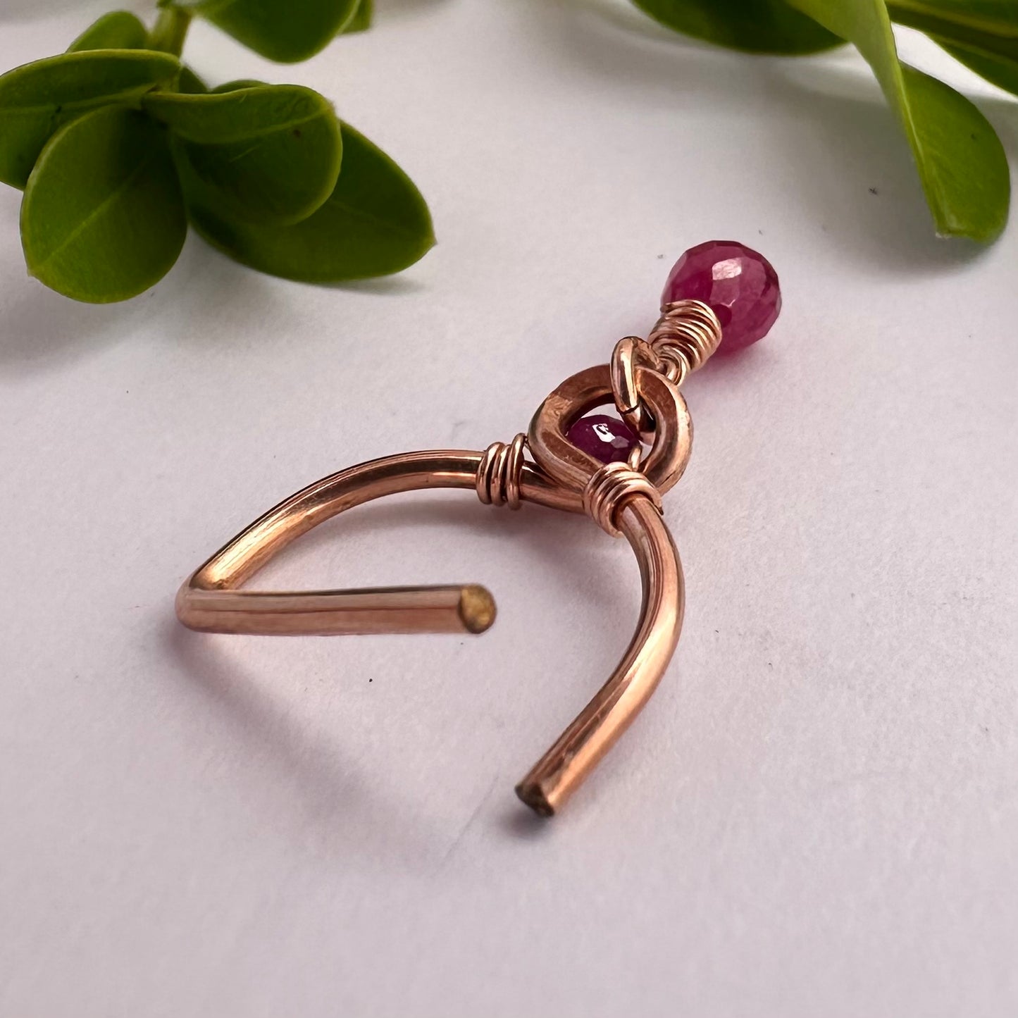 Grecian Ruby Briolette Dangle Seamless Nipple Ring