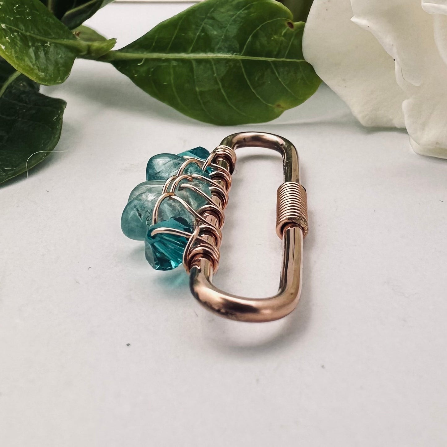 Healing Crystal Apatite Pierced Industrial Ear Bar