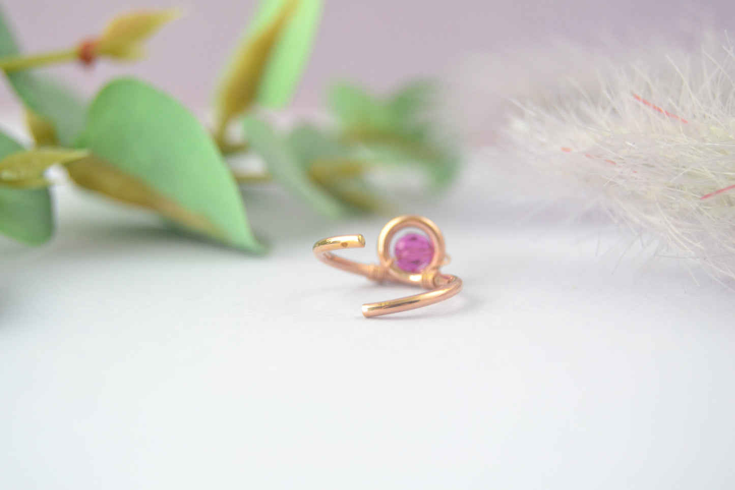 Loop Crystal Cartilage Hoop - Rose Gold Fill