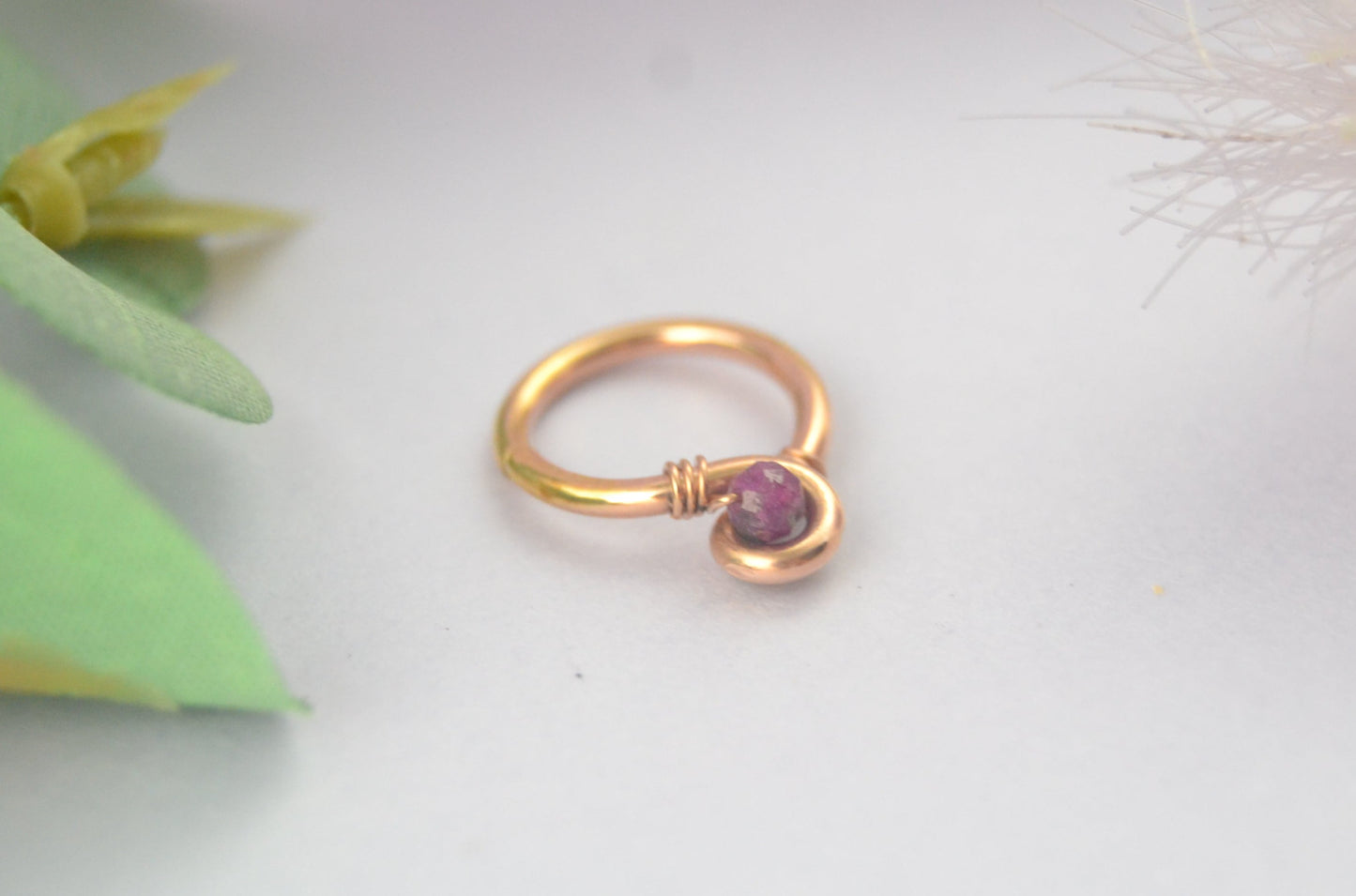 Grecian Hellene Ruby Rose Gold Fill Cartilage Earring