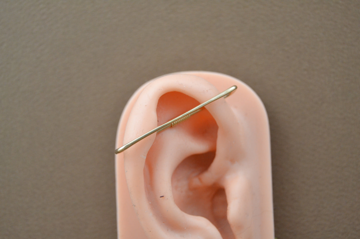 18ga Square 14k Gold Pierced Industrial Ear Bar