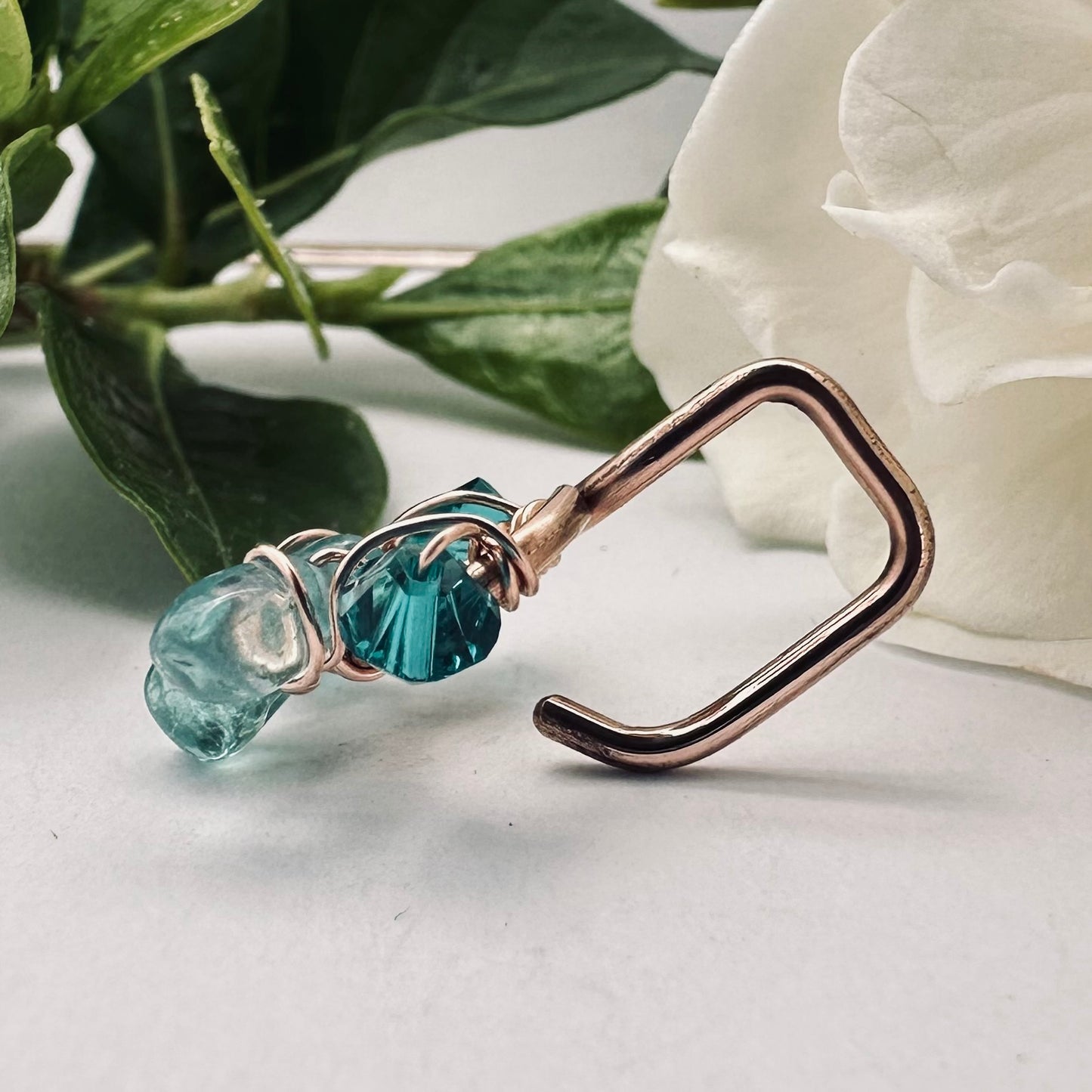 Healing Crystal Apatite Non Dangle Belly Ring