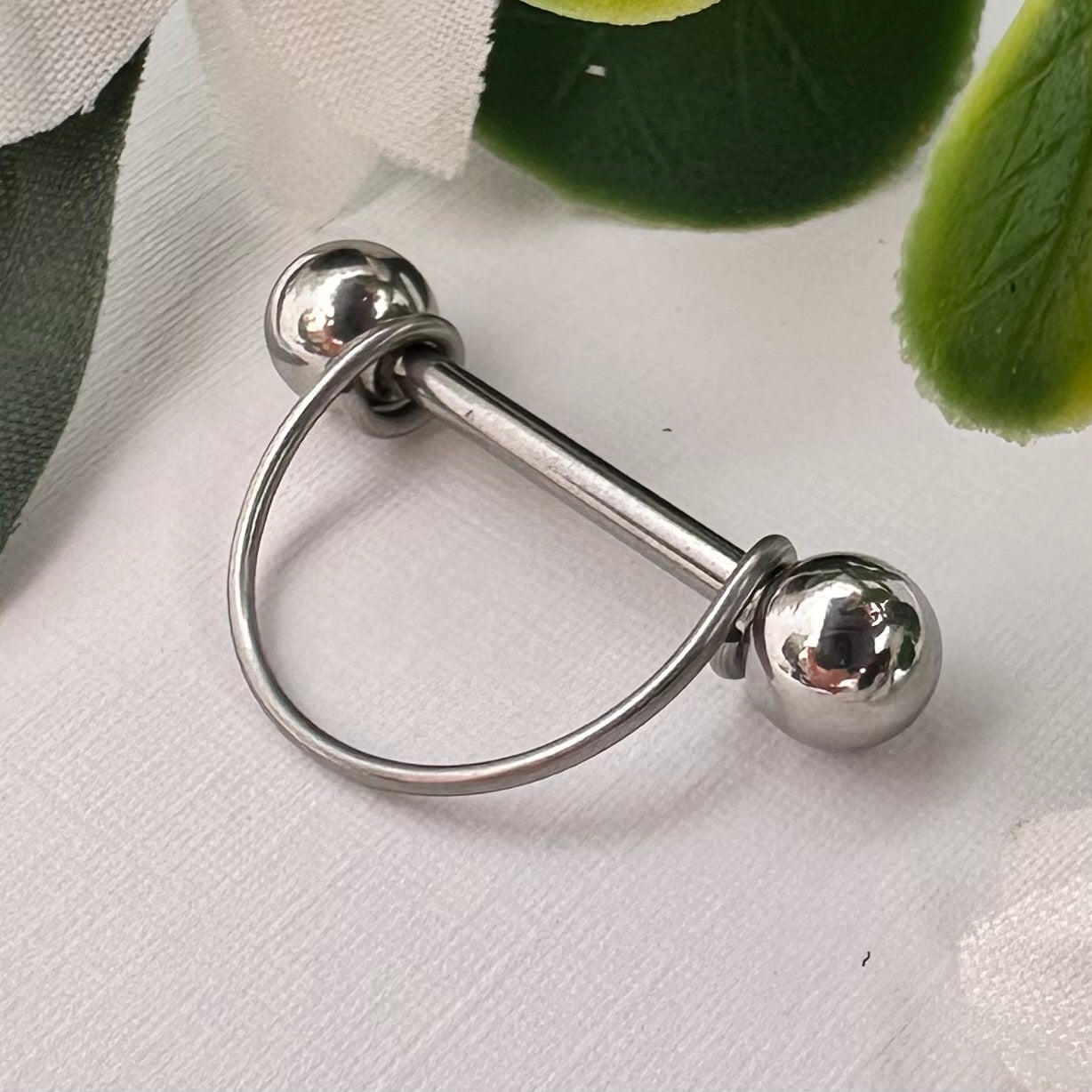 Simple Stirrup Nipple Ring 316L Stainless Steel - 1pc