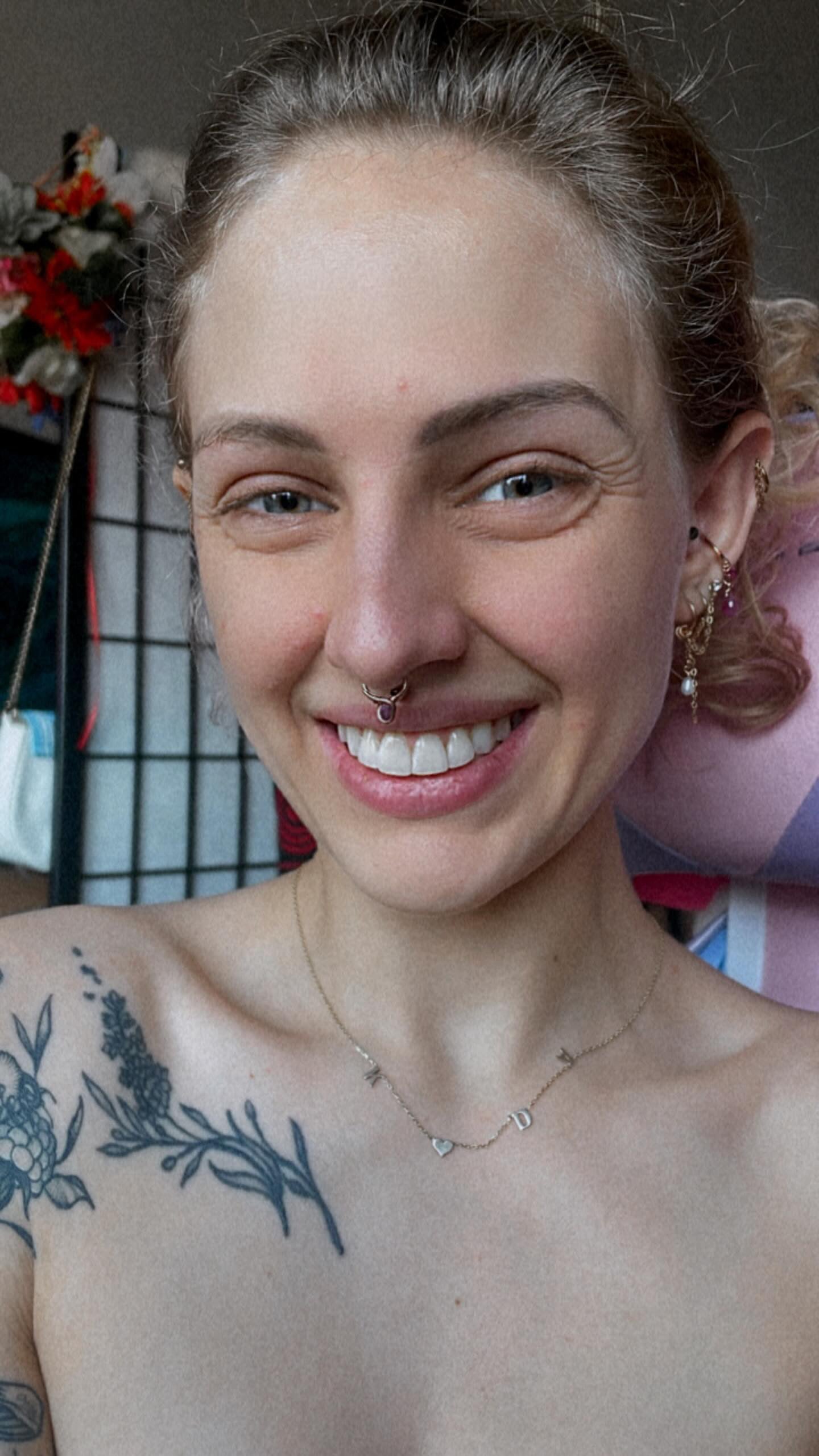 Gemstone Briolette & Crystal Conch Earring - Rose Gold Fill
