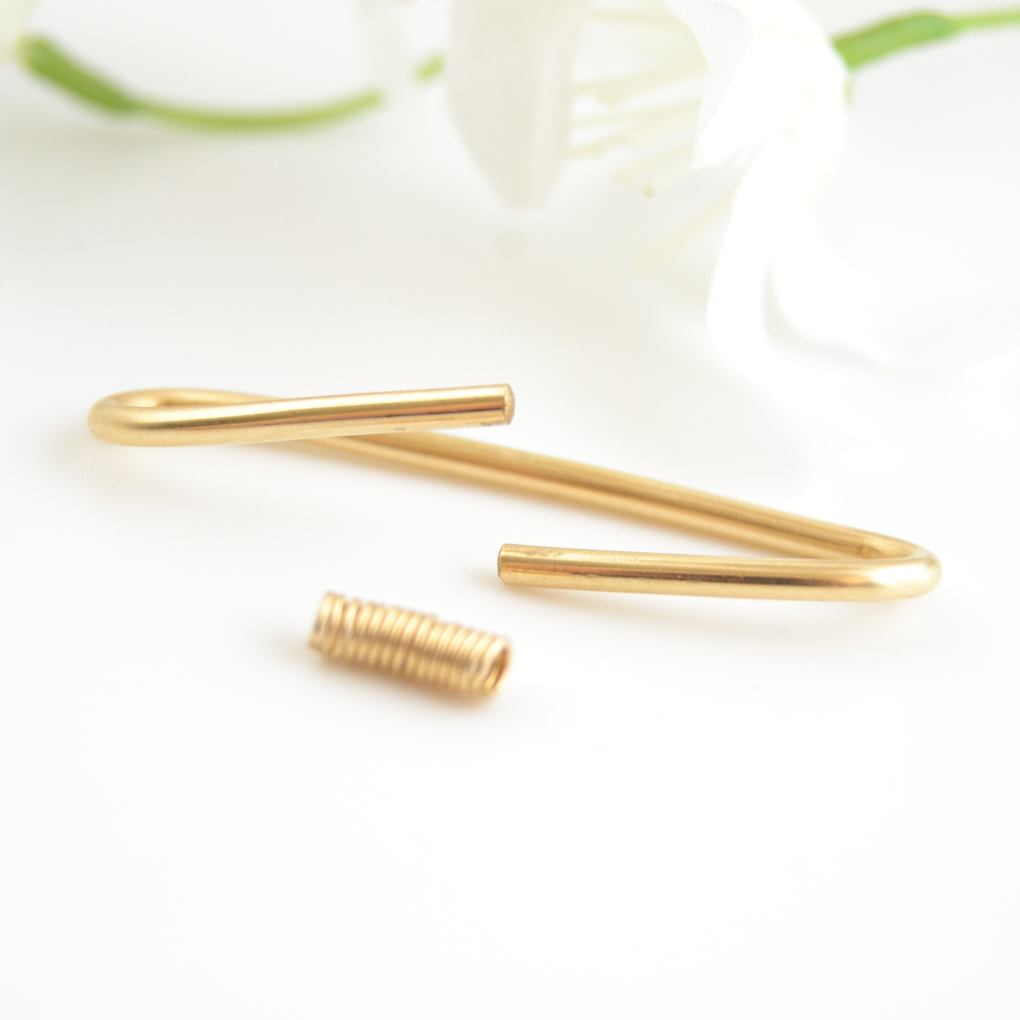 12ga 14k Yellow Gold Pierced Industrial Ear Bar