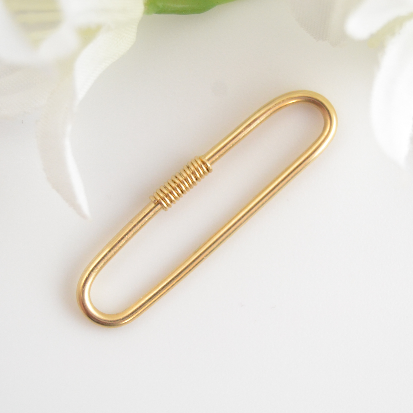Simple Solid 14k Gold Pierced Industrial Ear Bar - 14ga