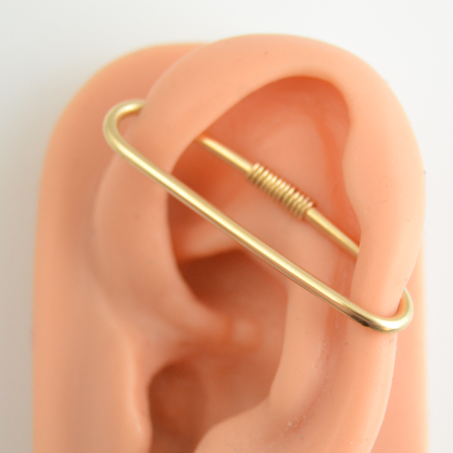 14k Yellow Gold 16ga Pierced Industrial Ear Bar