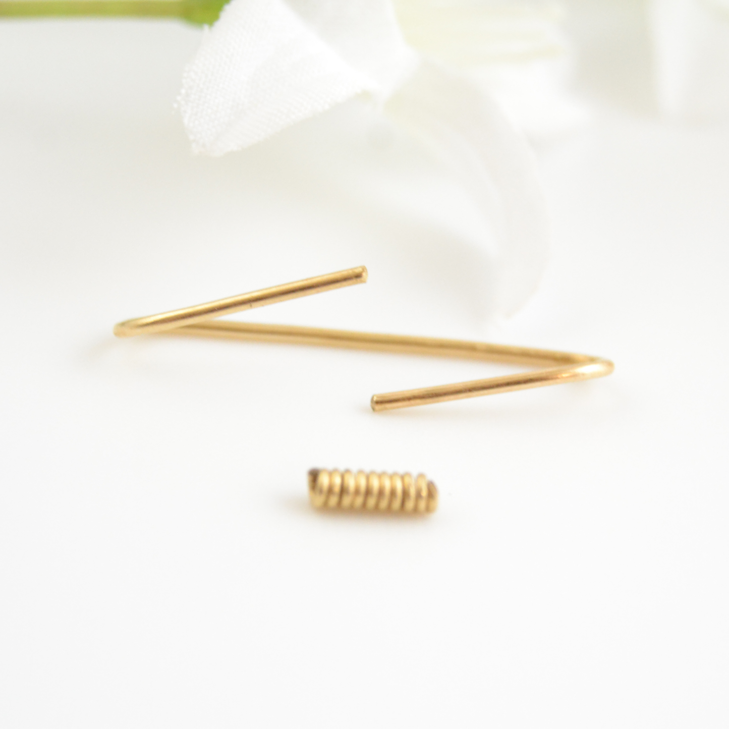 Simple Pierced Industrial Ear Bar - 18ga