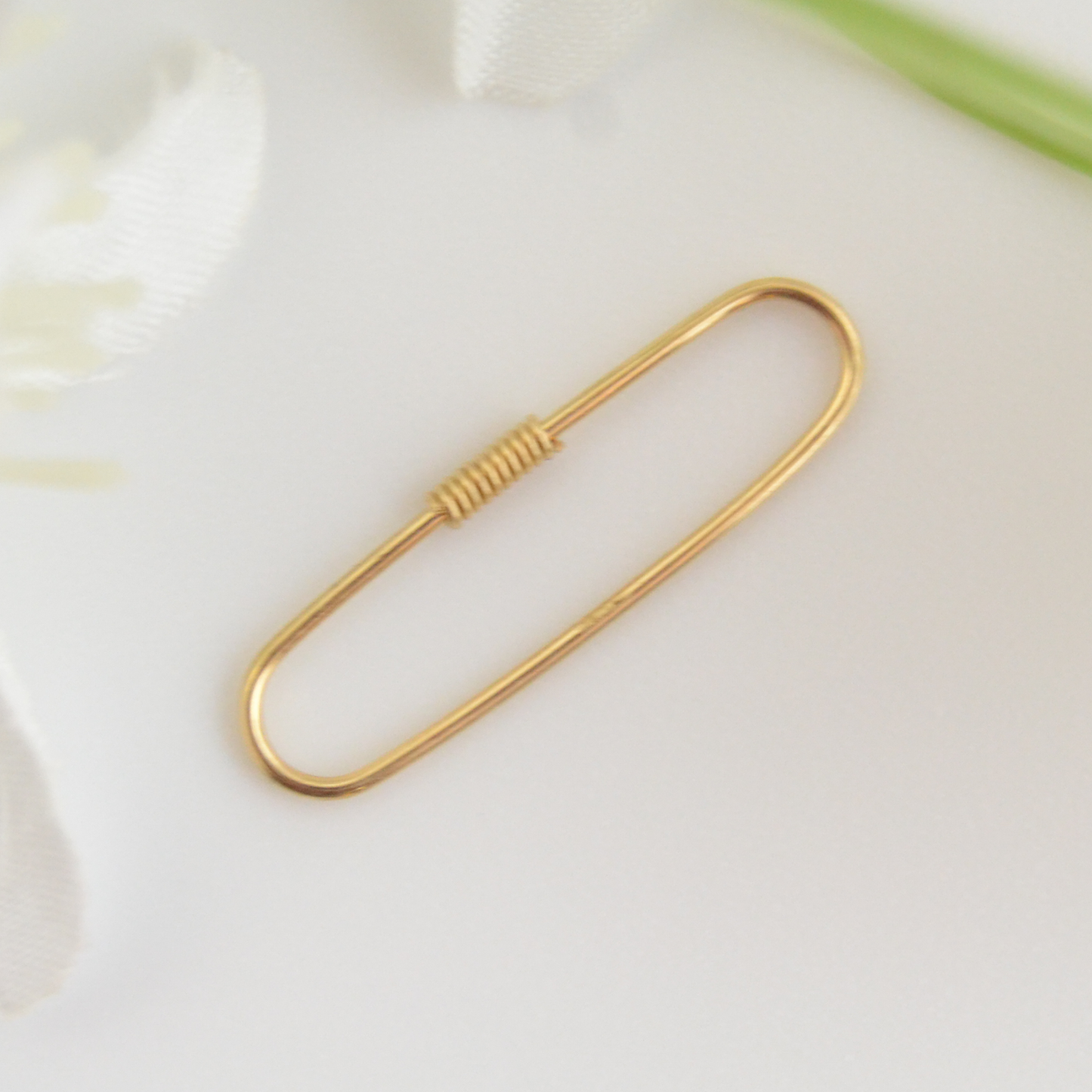 Simple Solid 14k Gold Pierced Industrial Ear Bar - 20ga
