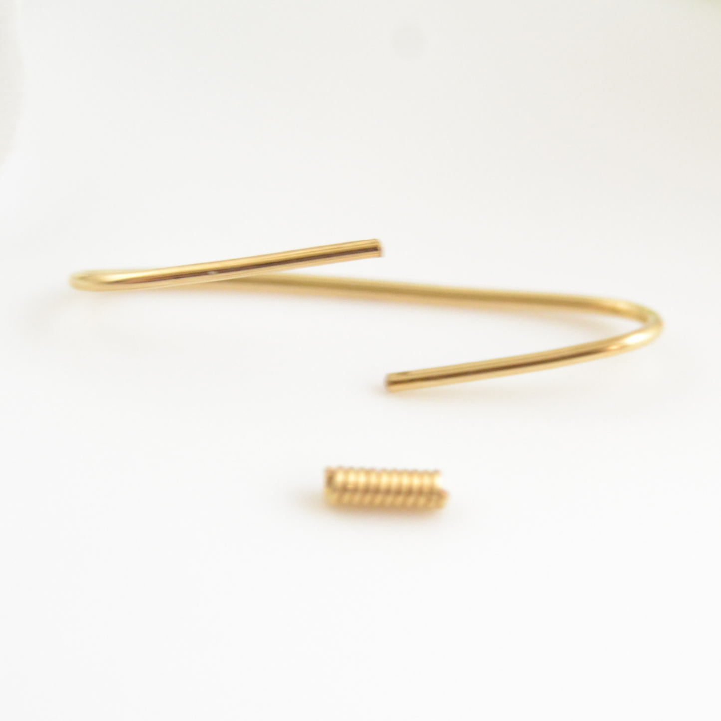 Simple Solid 14k Gold Pierced Industrial Ear Bar - 20ga
