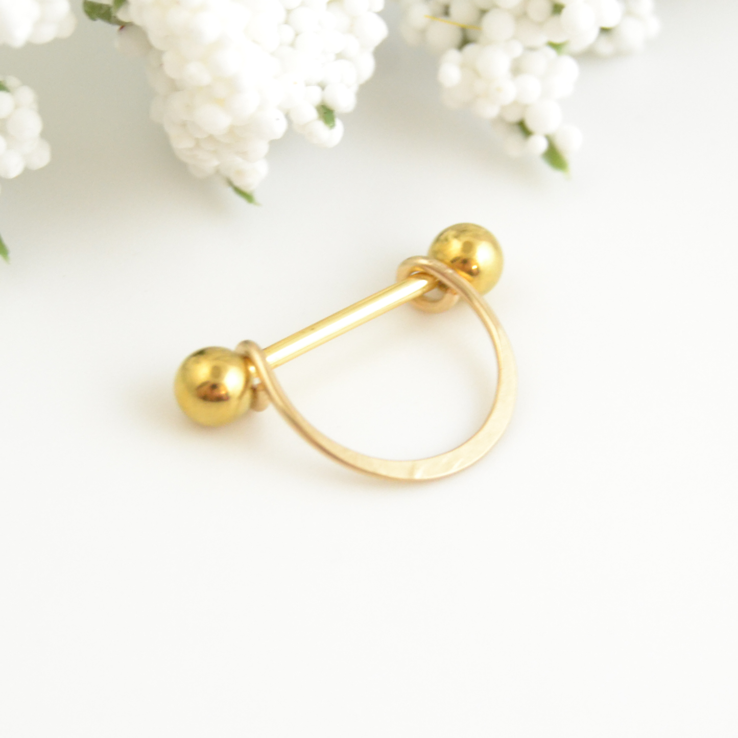 Smooth Chic Yellow Gold IP 316L Stainless Steel 14ga Nipple Ring