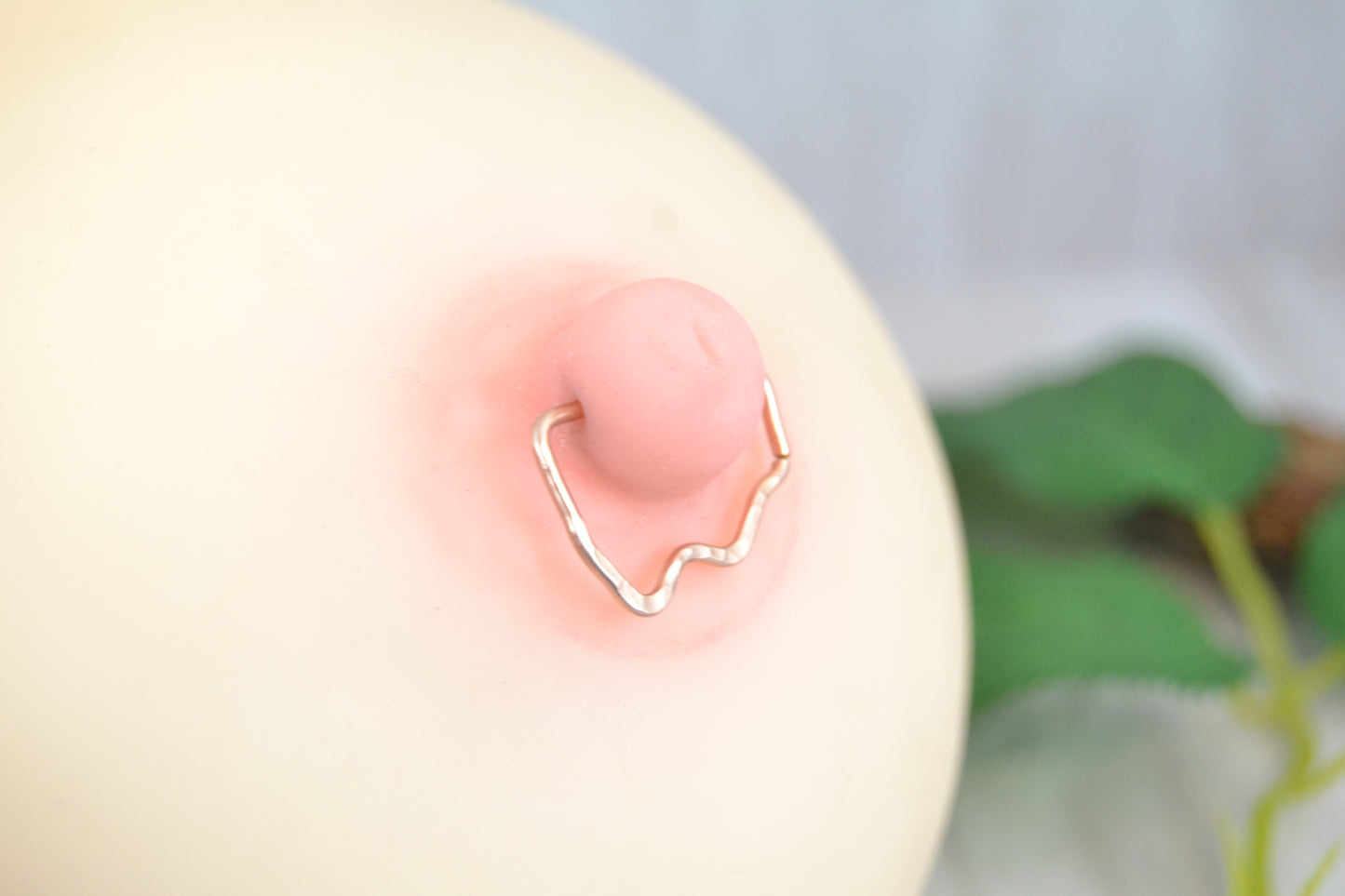 Mountain 14k Rose Gold Textured Seamless Nipple Ring