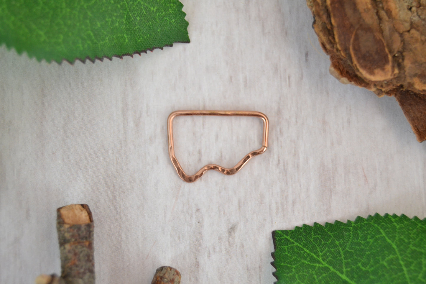 Mountain 14k Rose Gold Textured Seamless Nipple Ring