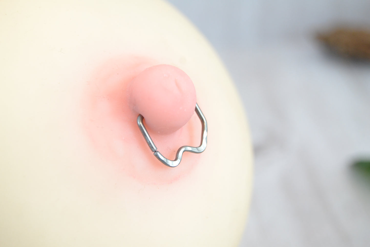 Mountain Niobium Textured Seamless Nipple Ring