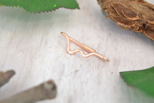 Mountain 14k Rose Gold Textured Pierced Industrial Ear Bar