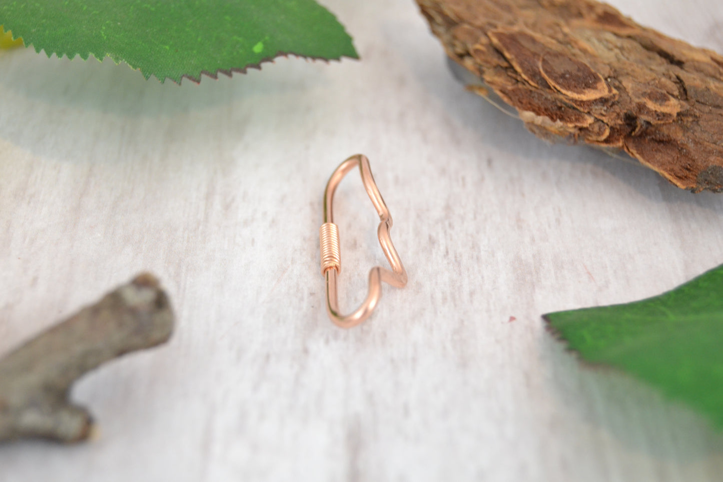 Mountain 14k Rose Gold Textured Pierced Industrial Ear Bar