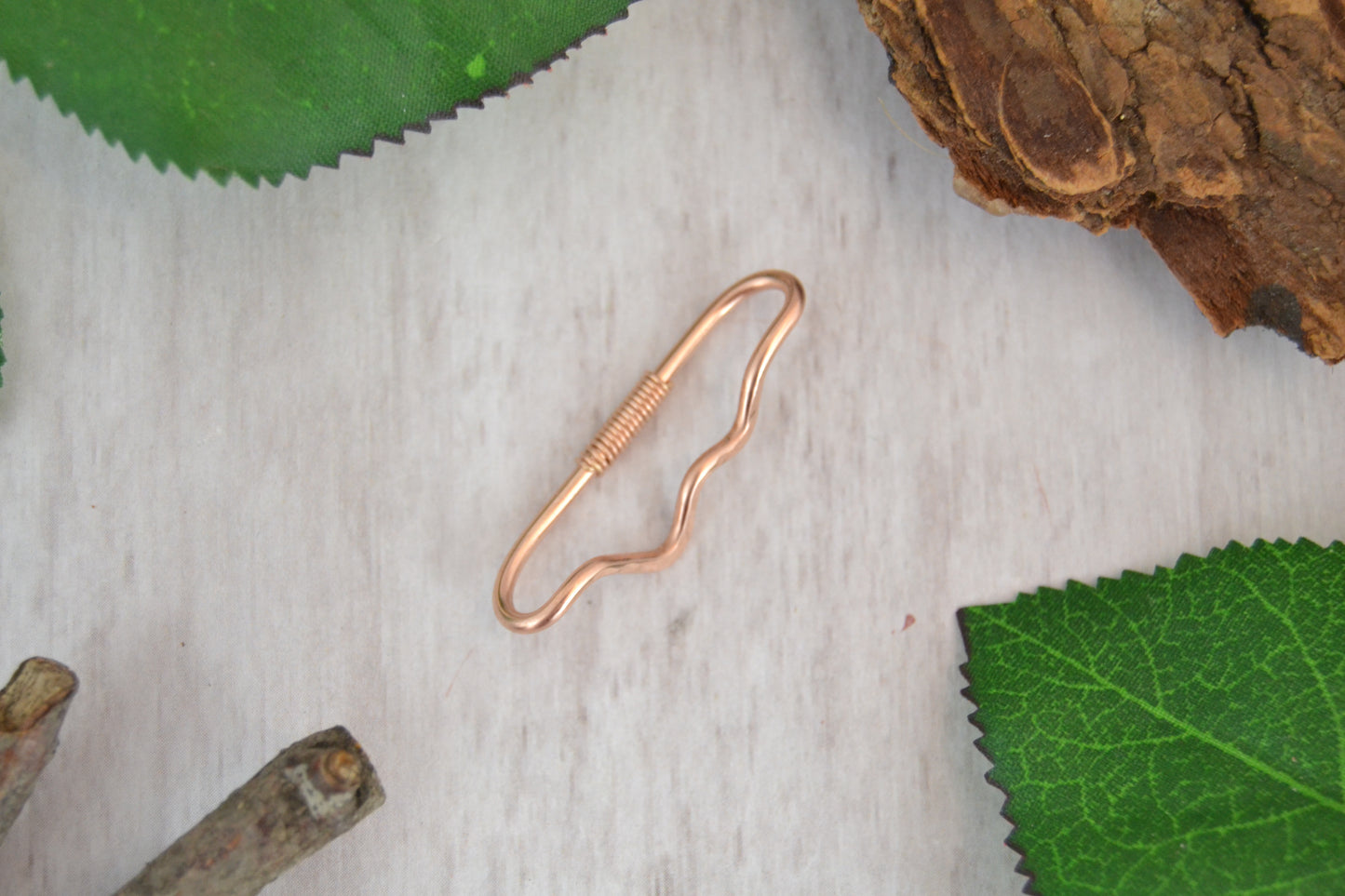 Mountain 14k Rose Gold Textured Pierced Industrial Ear Bar