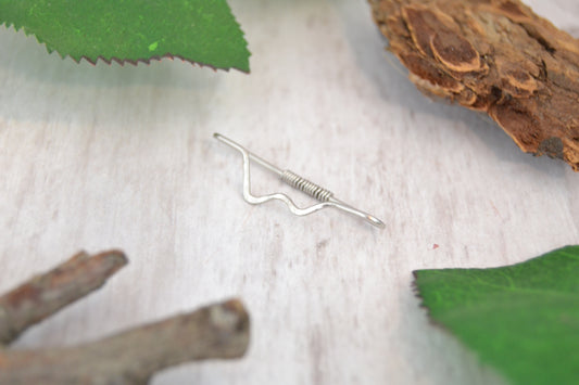 Mountain 316L Stainless Steel Textured Pierced Industrial Ear Bar