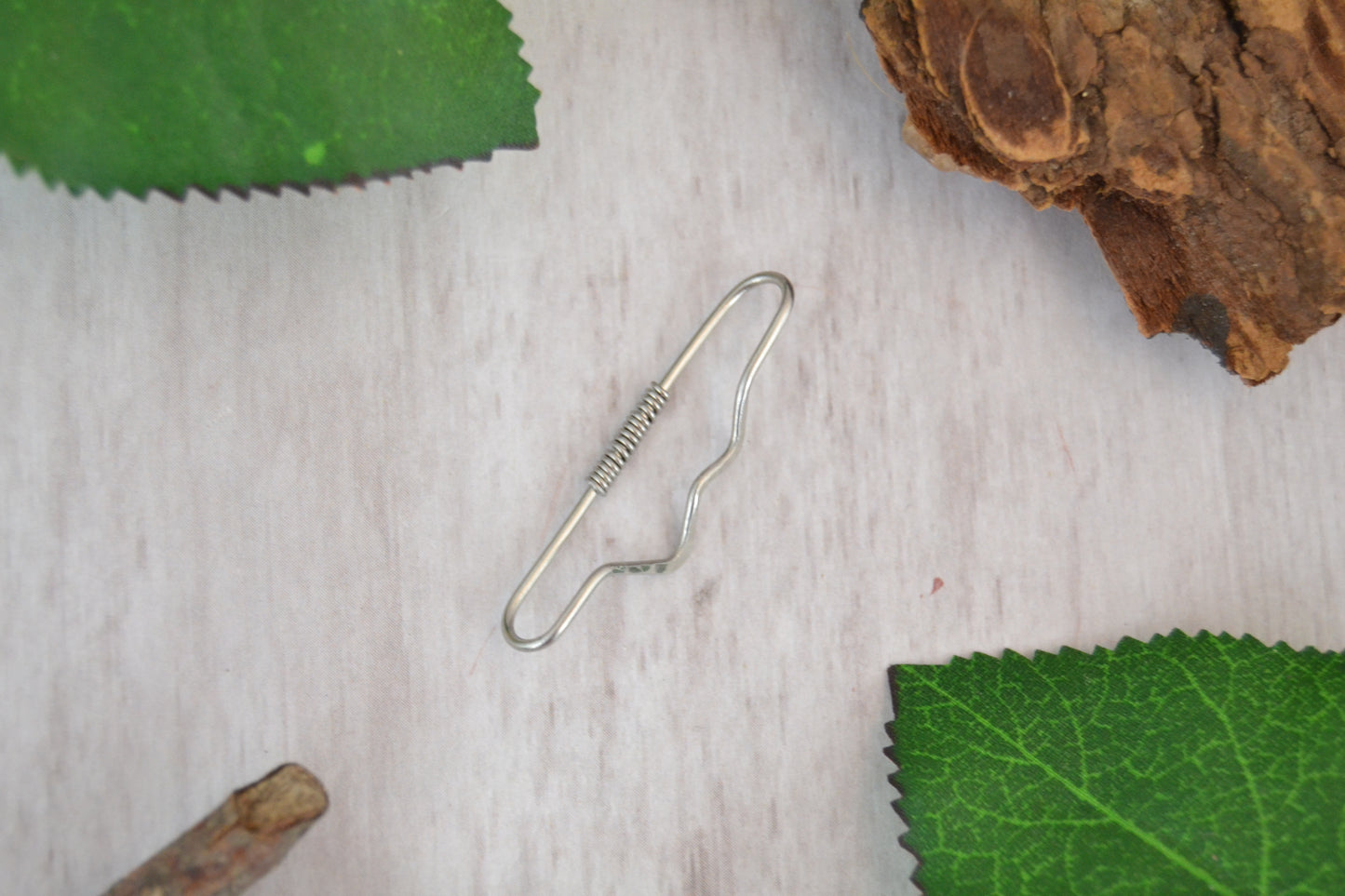 Mountain 316L Stainless Steel Textured Pierced Industrial Ear Bar