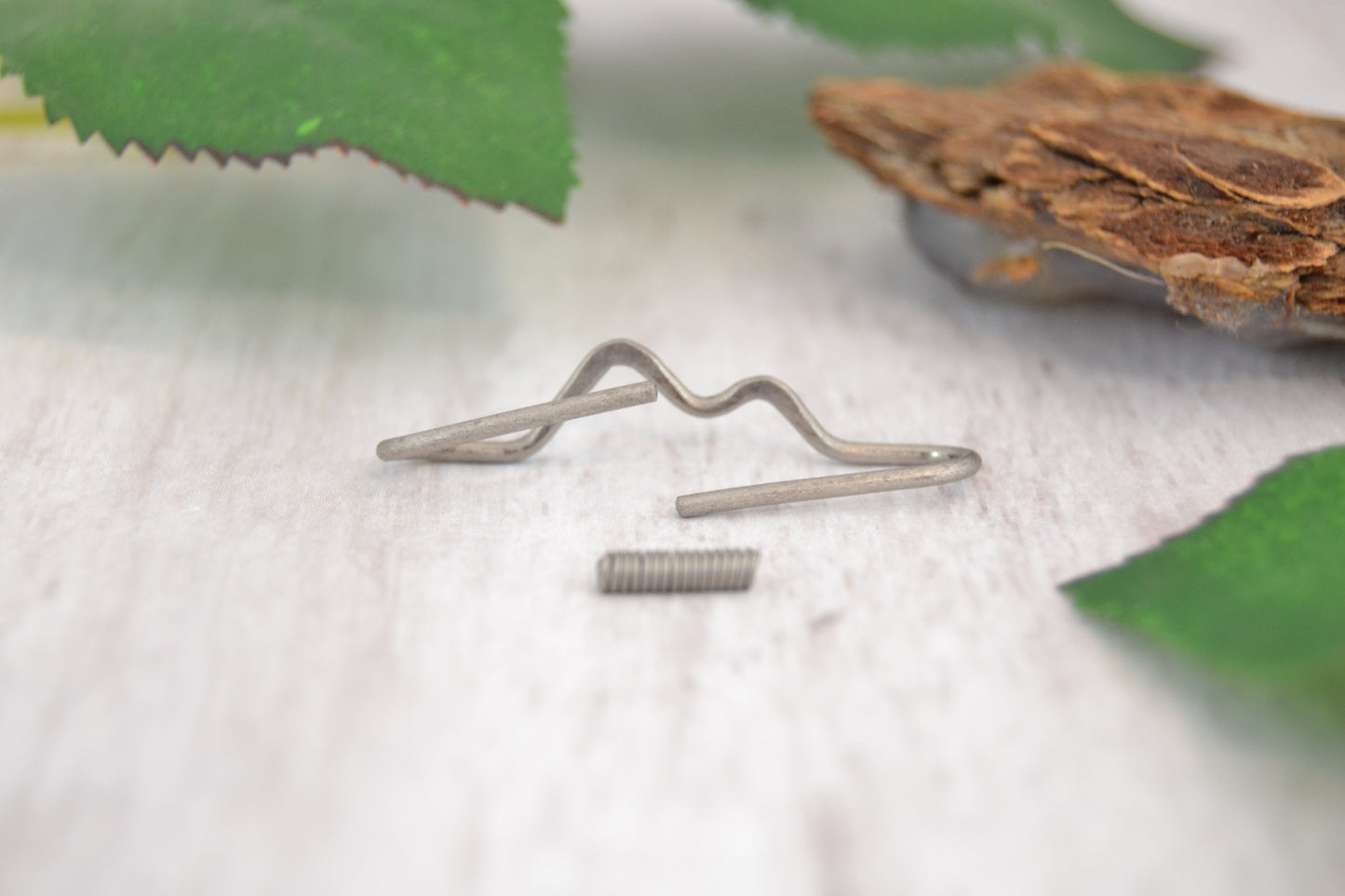 Mountain Titanium Textured Pierced Industrial Ear Bar