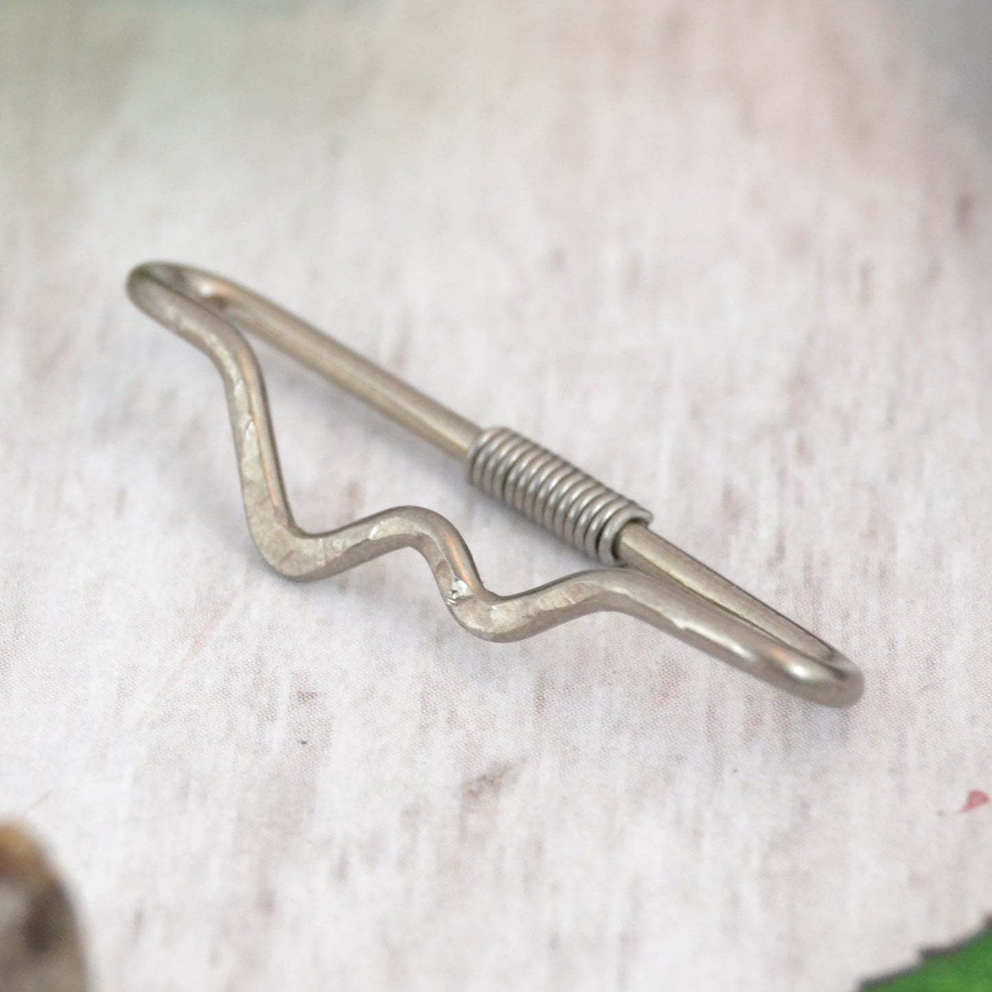 Mountain Textured Pierced Industrial Ear Bar - 14ga