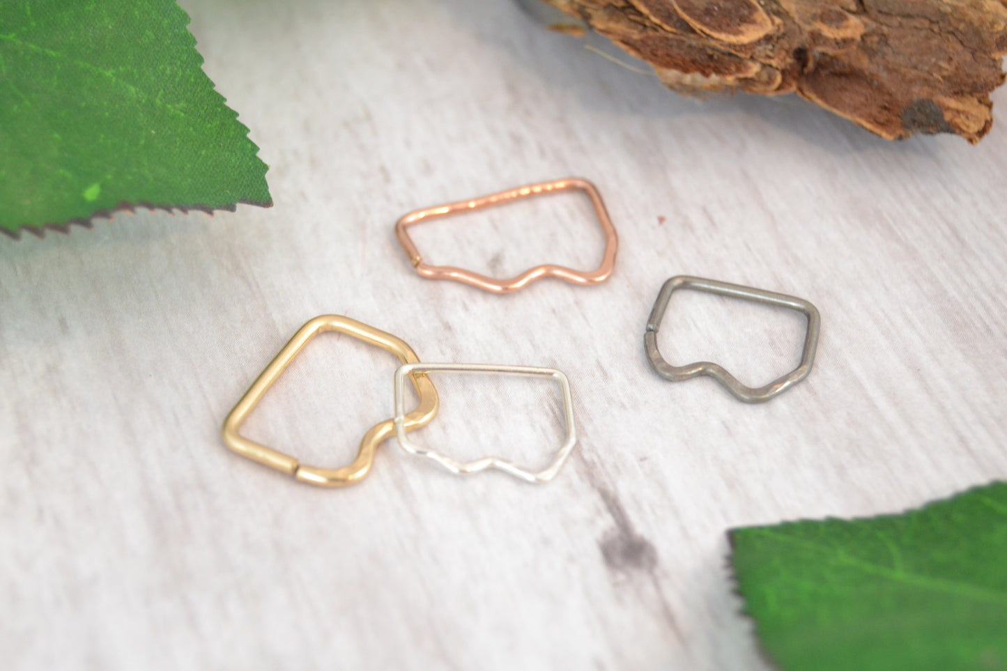 Mountain 14k Rose Gold Textured Seamless Nipple Ring