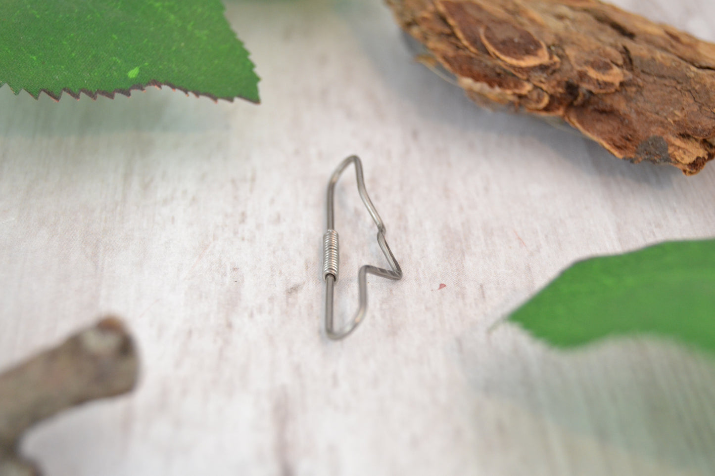 Mountain Platinum Textured Pierced Industrial Ear Bar