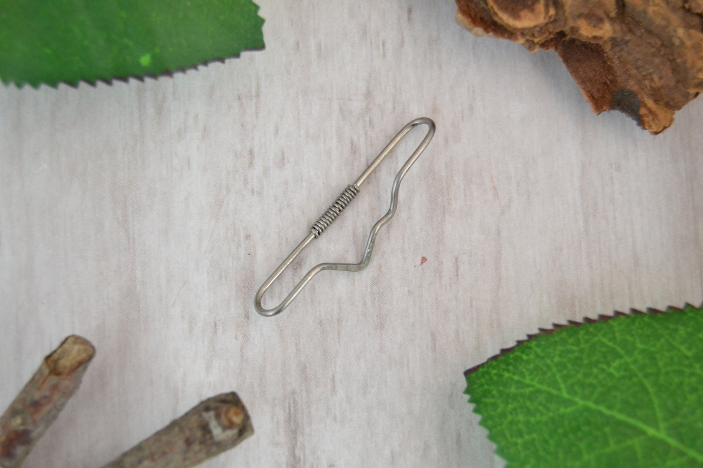 Mountain Platinum Textured Pierced Industrial Ear Bar