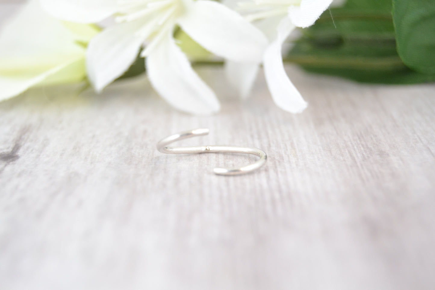 Heart 14k Palladium White Gold Cartilage Earring