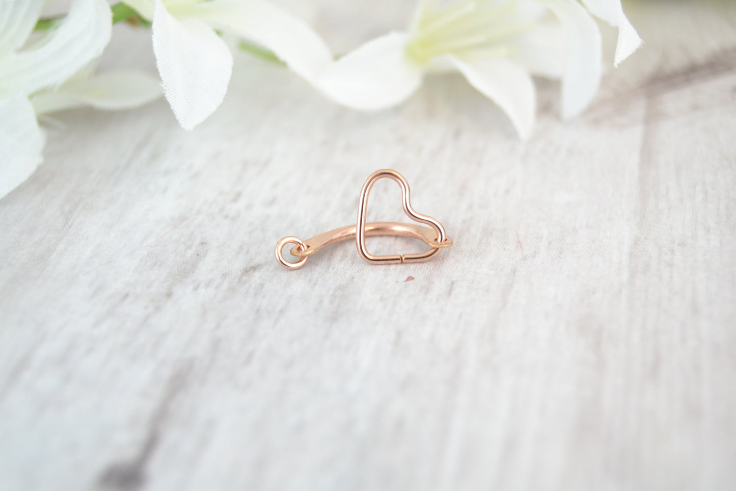 Heart Dangle 14k Gold Belly Ring