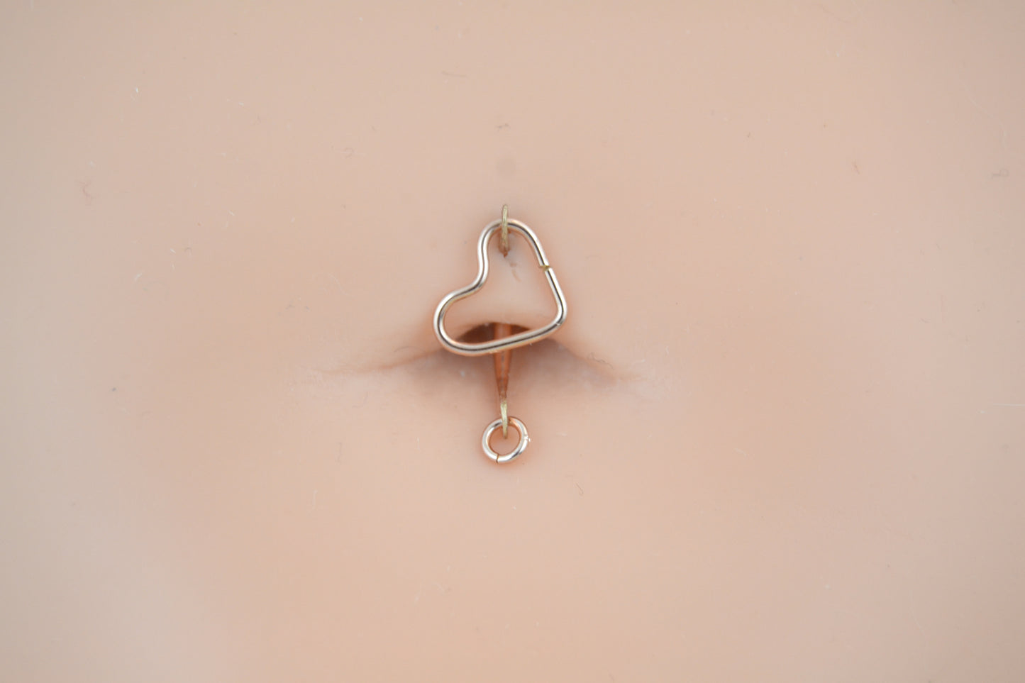 Heart Dangle 14k Gold Belly Ring