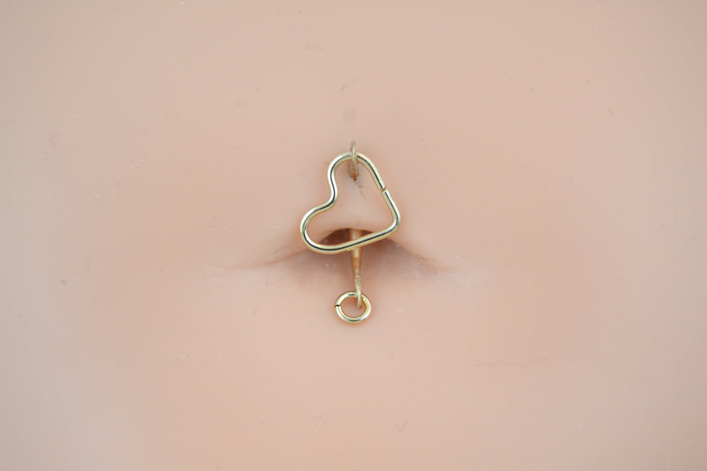 Heart Dangle 14k Gold Belly Ring