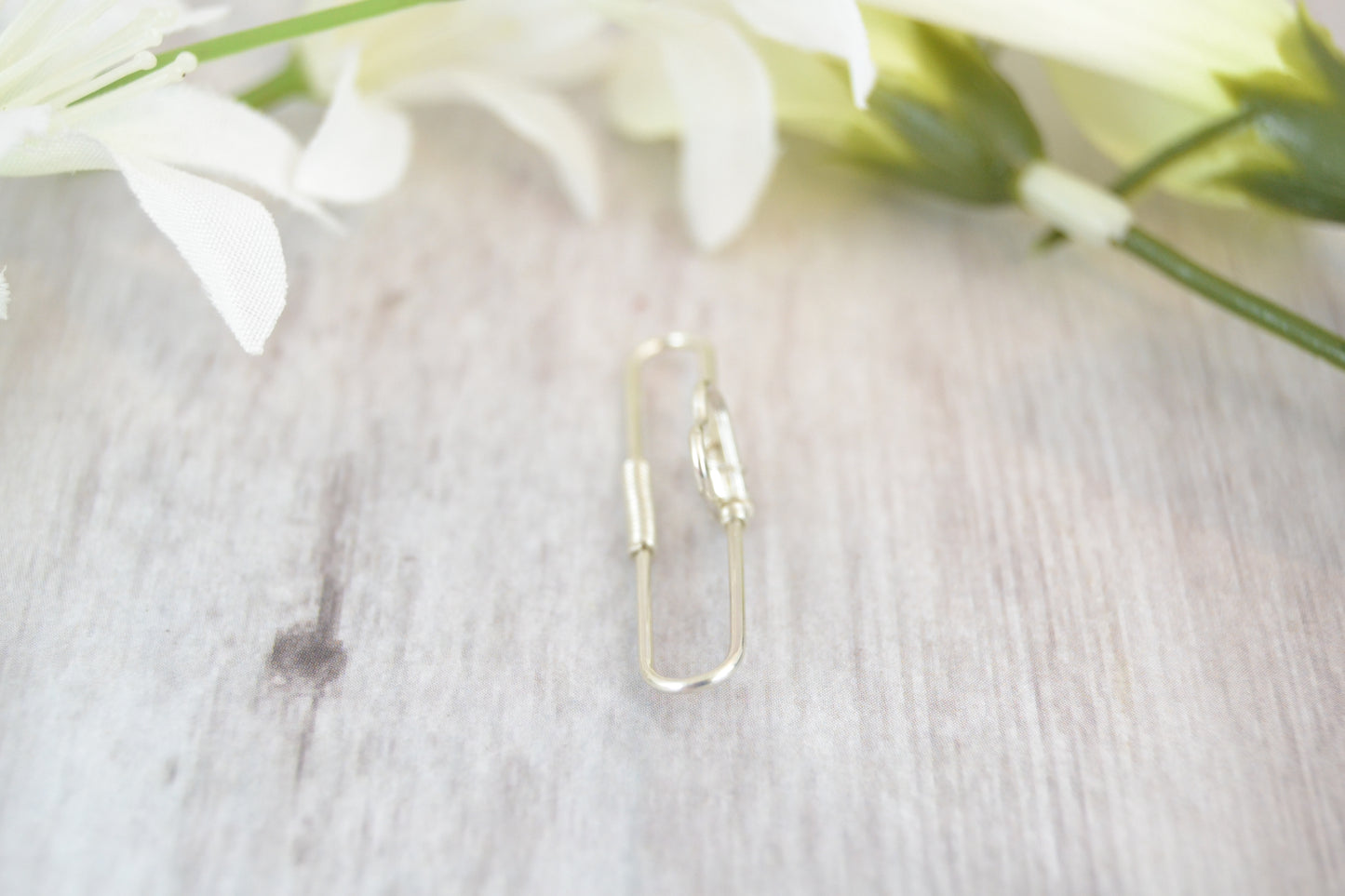 Heart 14k Palladium White Gold Pierced Industrial Ear Bar