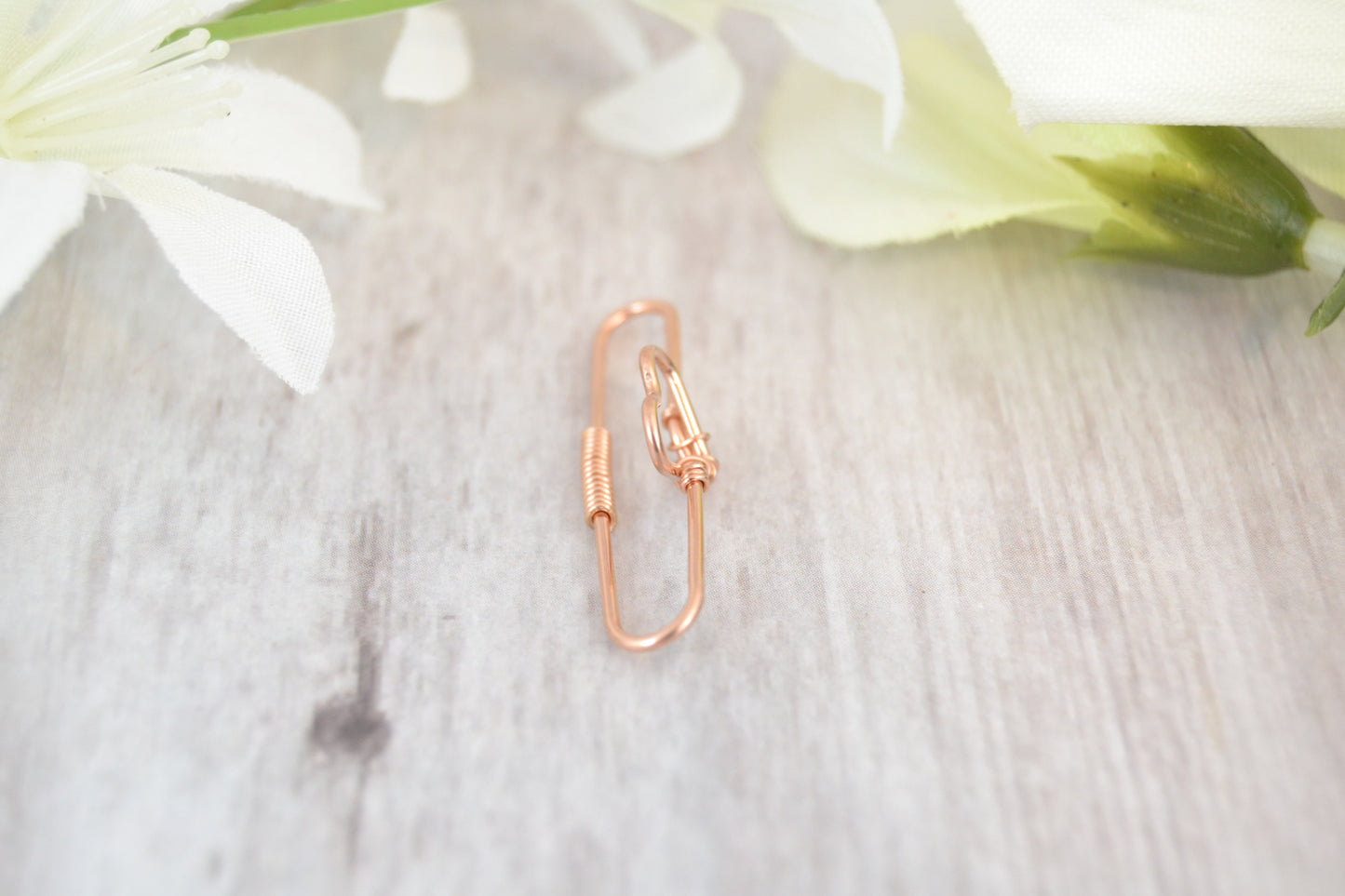 Heart Seamless Industrial Bar - 14k Rose Gold