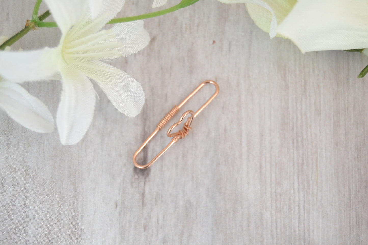 Heart Seamless Industrial Bar - 14k Rose Gold