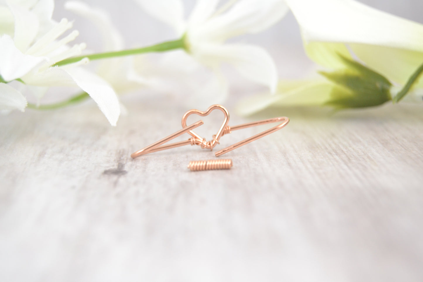 Heart Seamless Industrial Bar - Rose Gold Fill