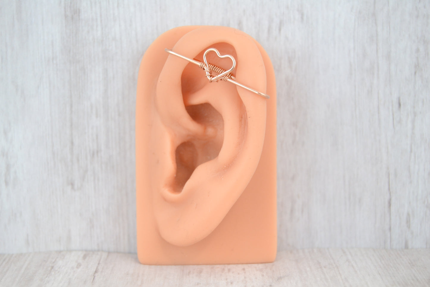 Heart Seamless Industrial Bar - Rose Gold Fill