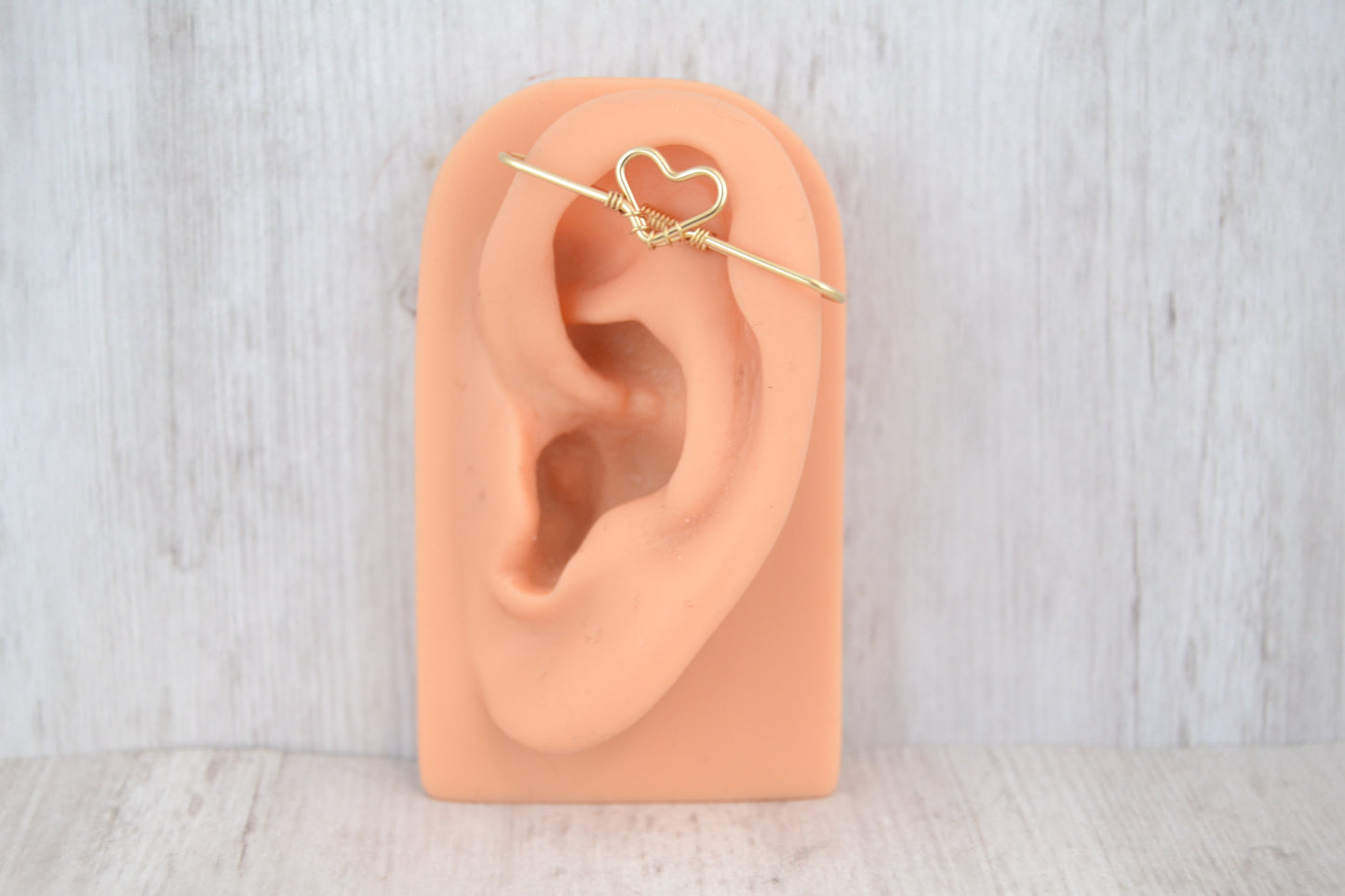 Heart Seamless Industrial Bar - 14k Yellow Gold