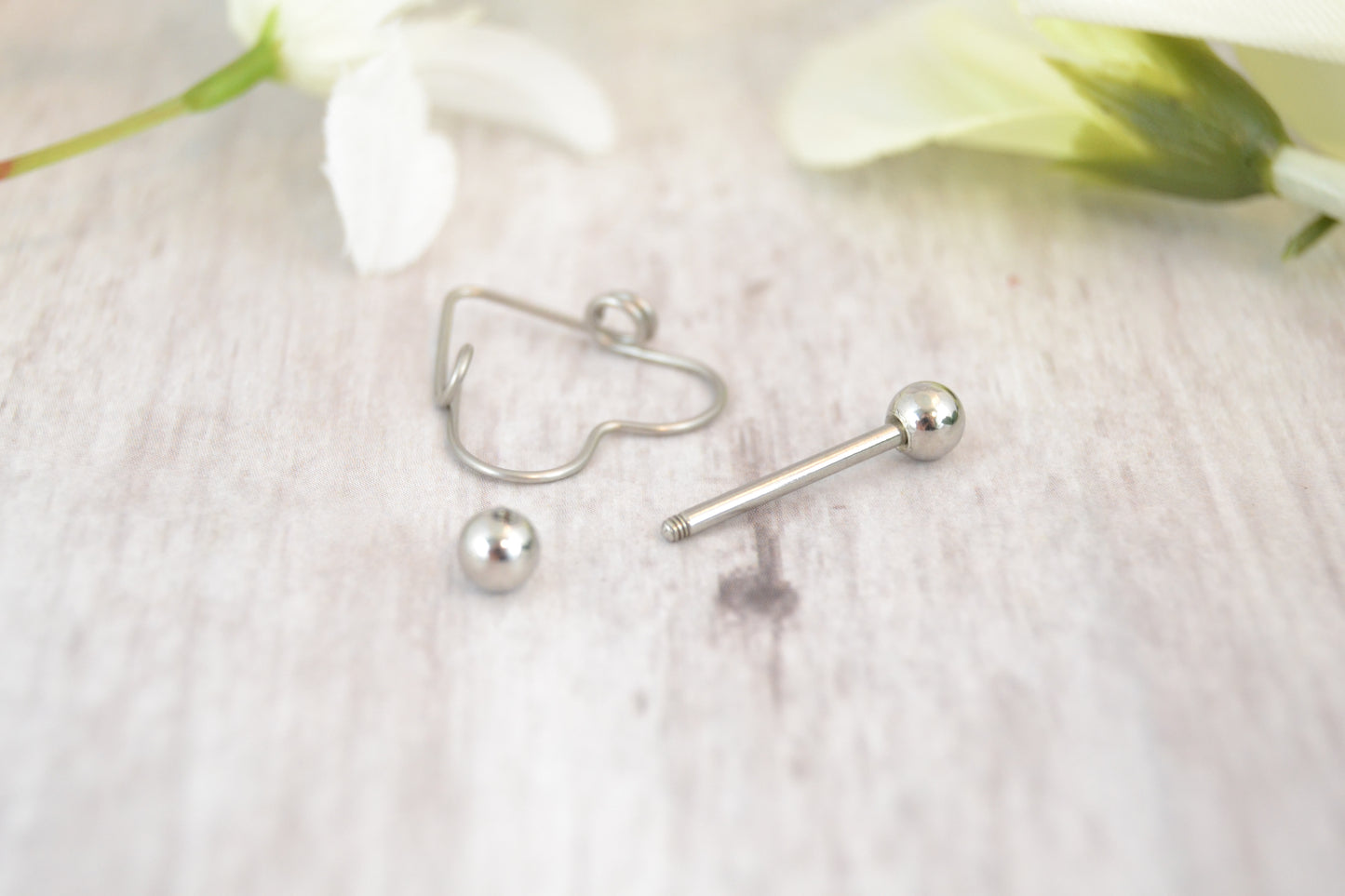 Heart 14g 316L Stainless Steel Nipple Ring