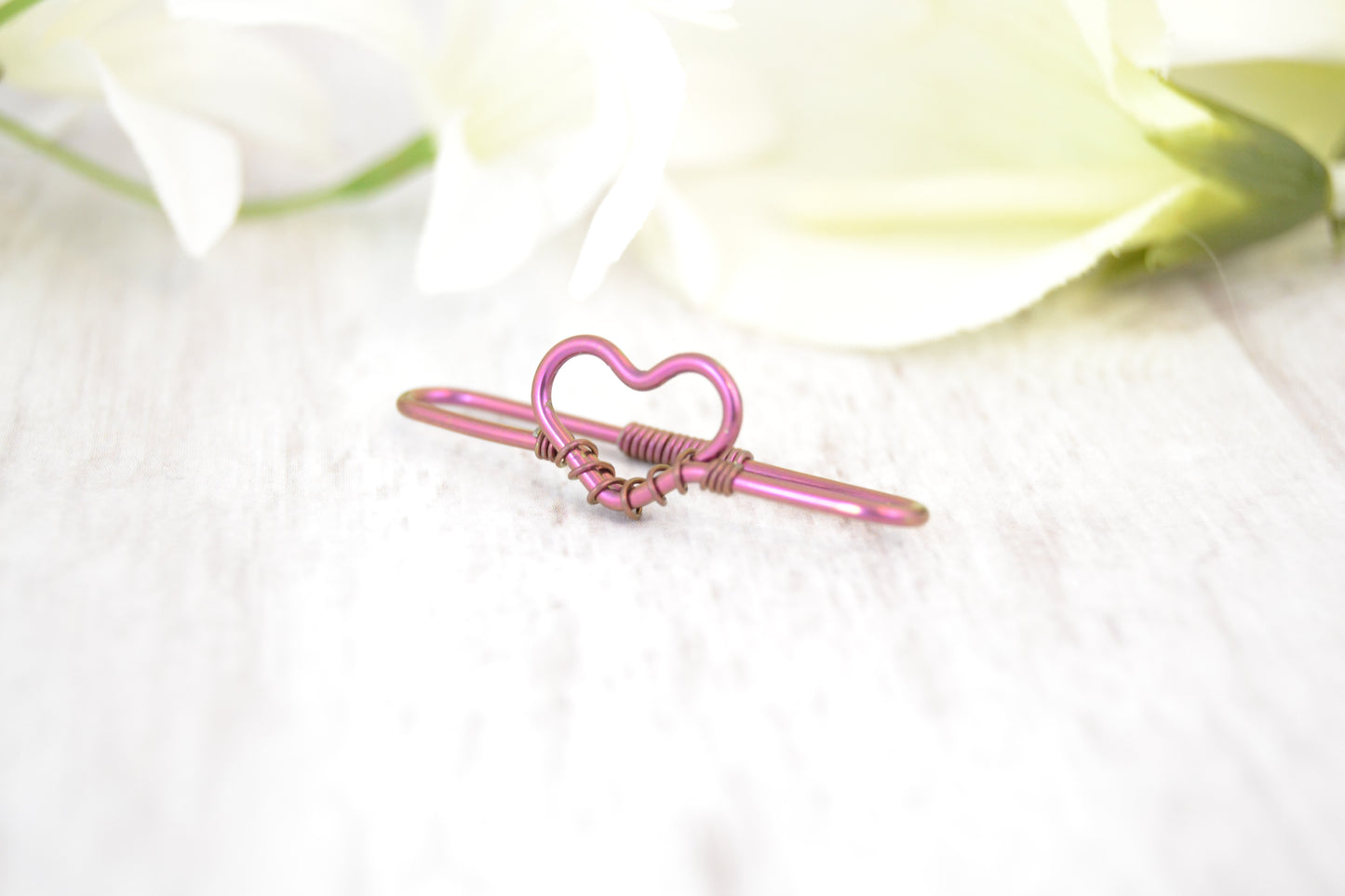 Heart Seamless Industrial Bar - Niobium, Pink