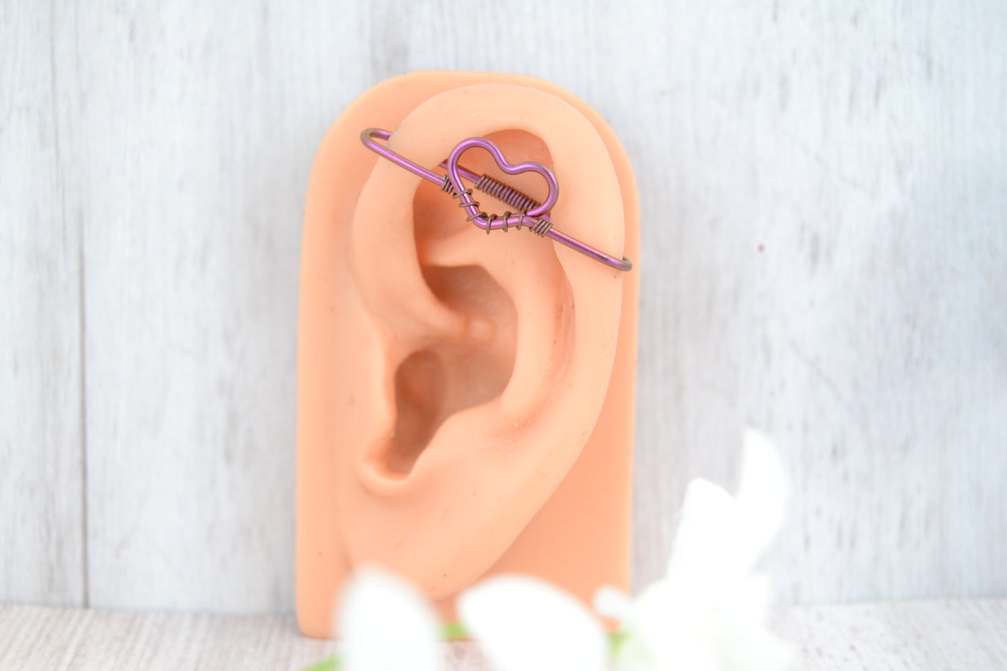 Heart Seamless Industrial Bar - Niobium, Pink