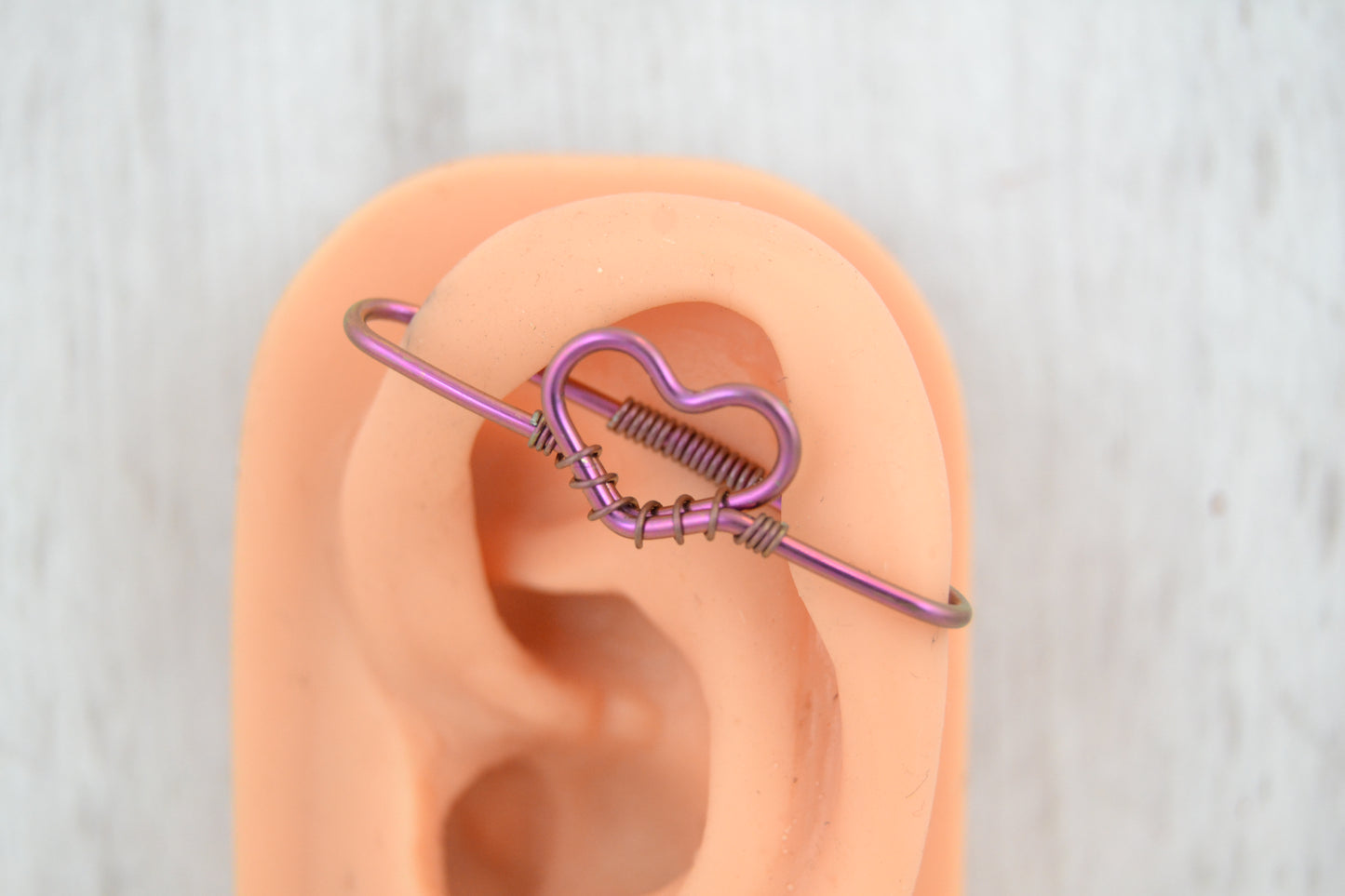 Heart Seamless Industrial Bar - Niobium, Pink