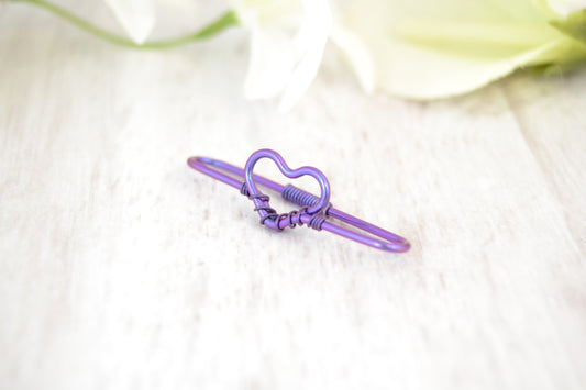 Heart Seamless Industrial Bar - Niobium, Purple