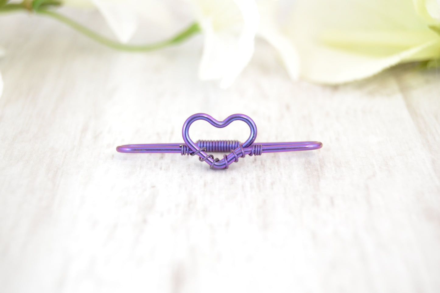 Heart Seamless Industrial Bar - Niobium, Purple