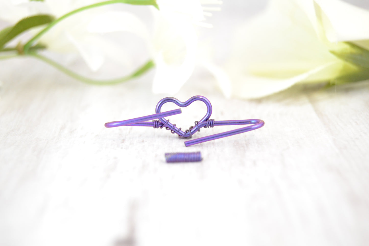 Heart Seamless Industrial Bar - Niobium, Purple