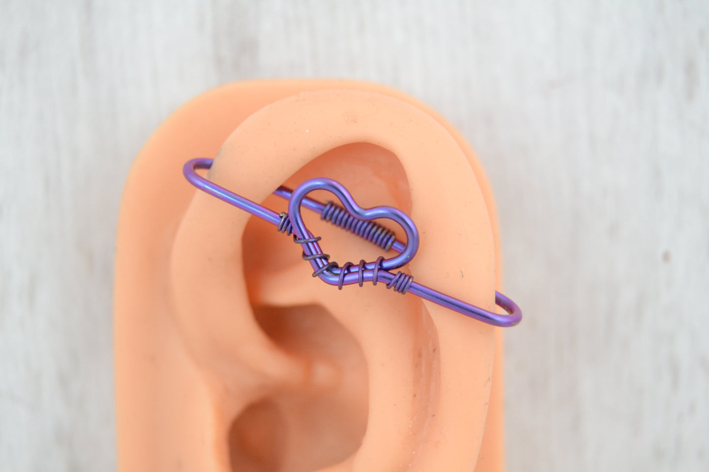 Heart Seamless Industrial Bar - Niobium, Purple