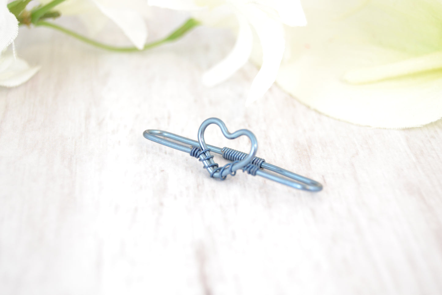 Heart Seamless Industrial Bar - Niobium, Blue