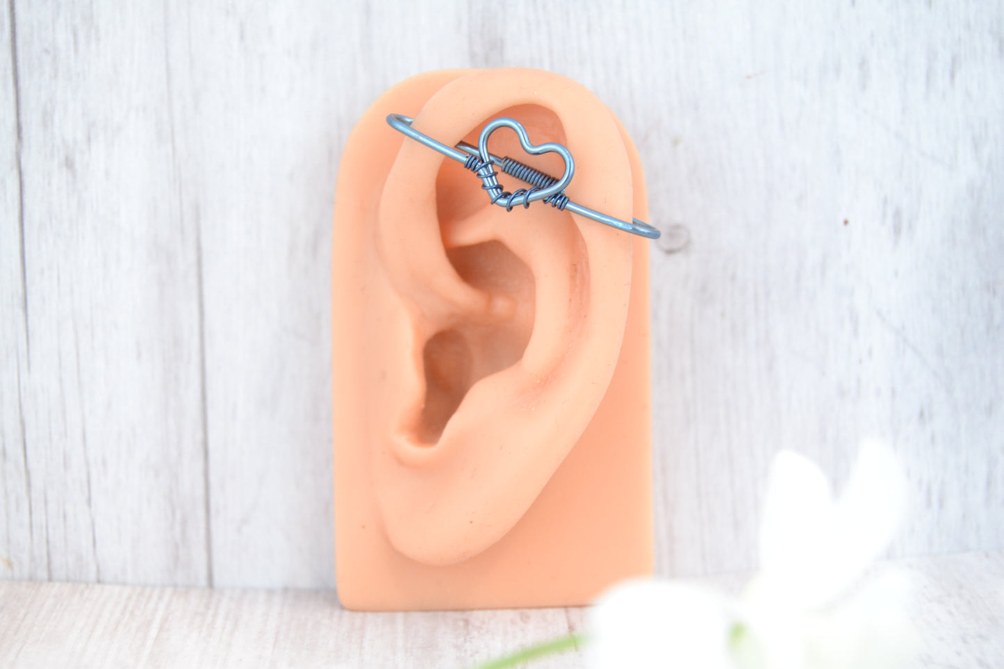 Heart Seamless Industrial Bar - Niobium, Blue